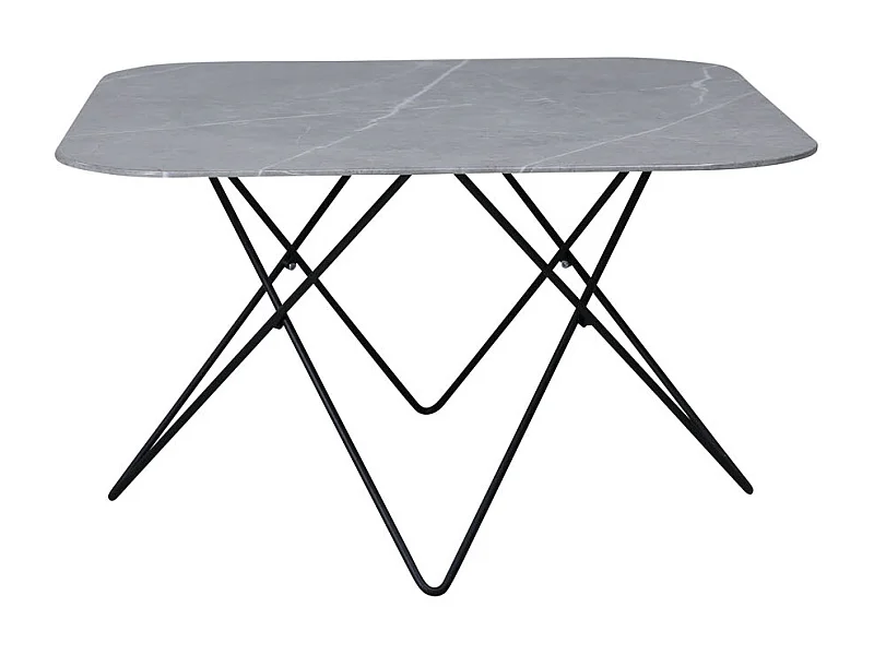 Tristar salontafel 80x80 cm glas grijs marmor decor.