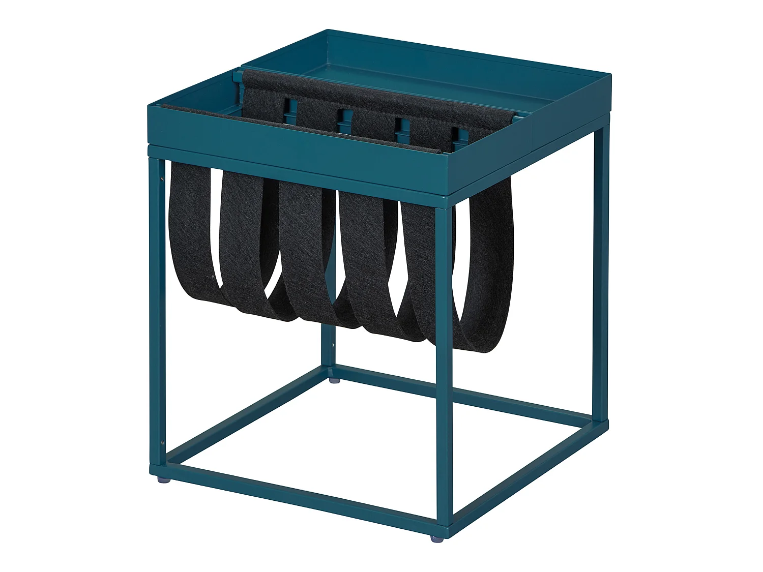 Cute Table basse avec porte-revues, noir et pétrole.