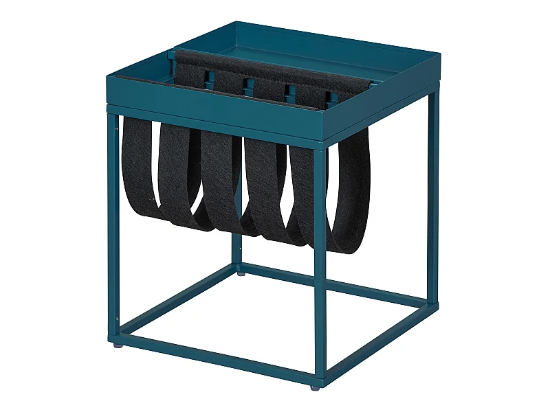 Cute Table basse avec porte-revues, noir et pétrole.