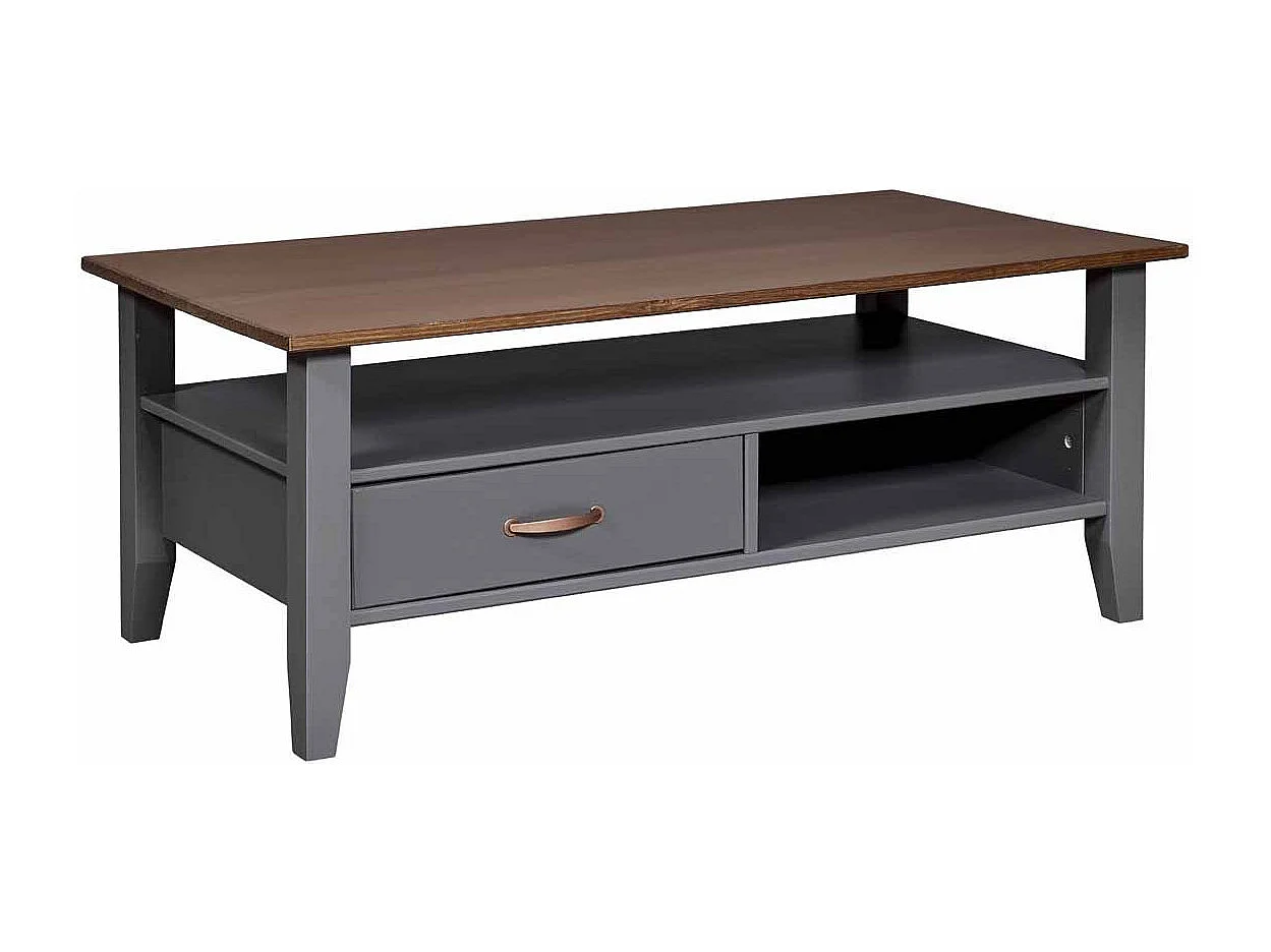 Table Basse 1 Tiroir Design "Zernan" 115cm Gris