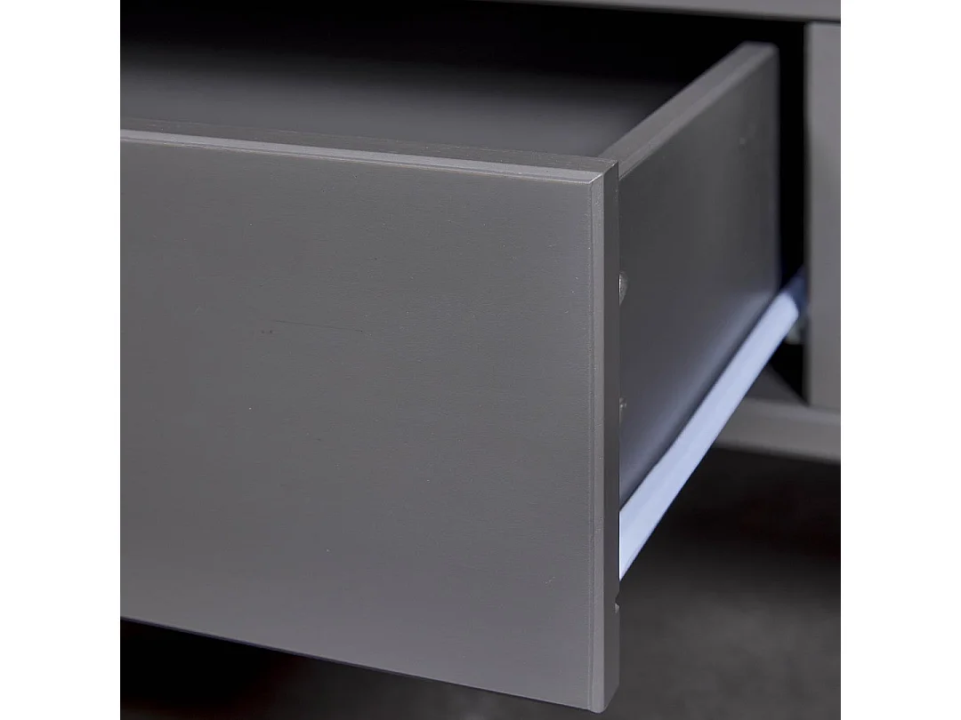 Luzerna table basse 1 tiroir, 2 tablettes gris.