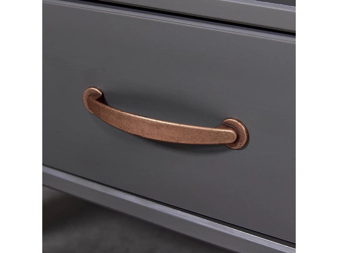 Luzerna table basse 1 tiroir, 2 tablettes gris.