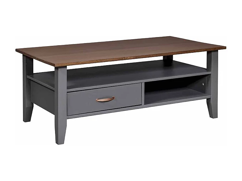Table Basse 1 Tiroir Design "Zernan" 115cm Gris