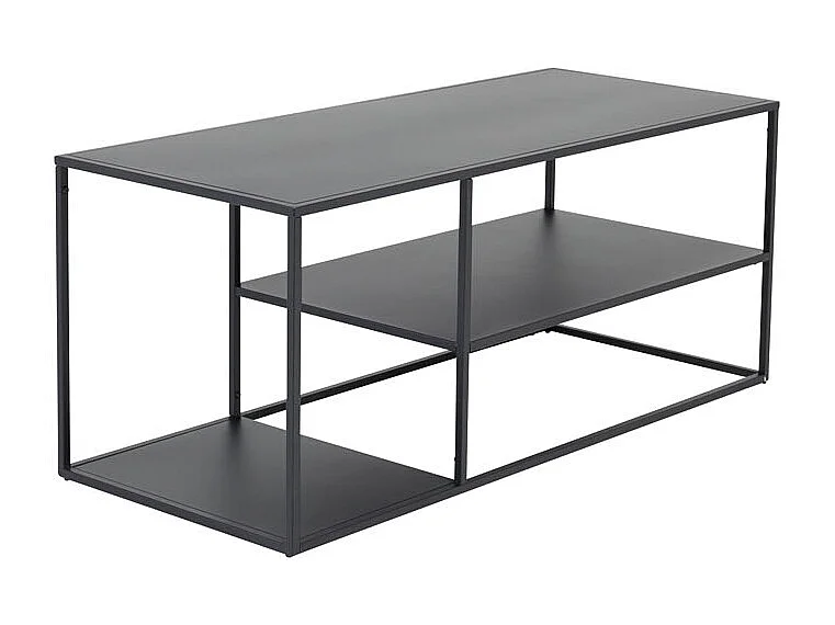 Table Basse Avec Étagères "Staal" 120cm Noir