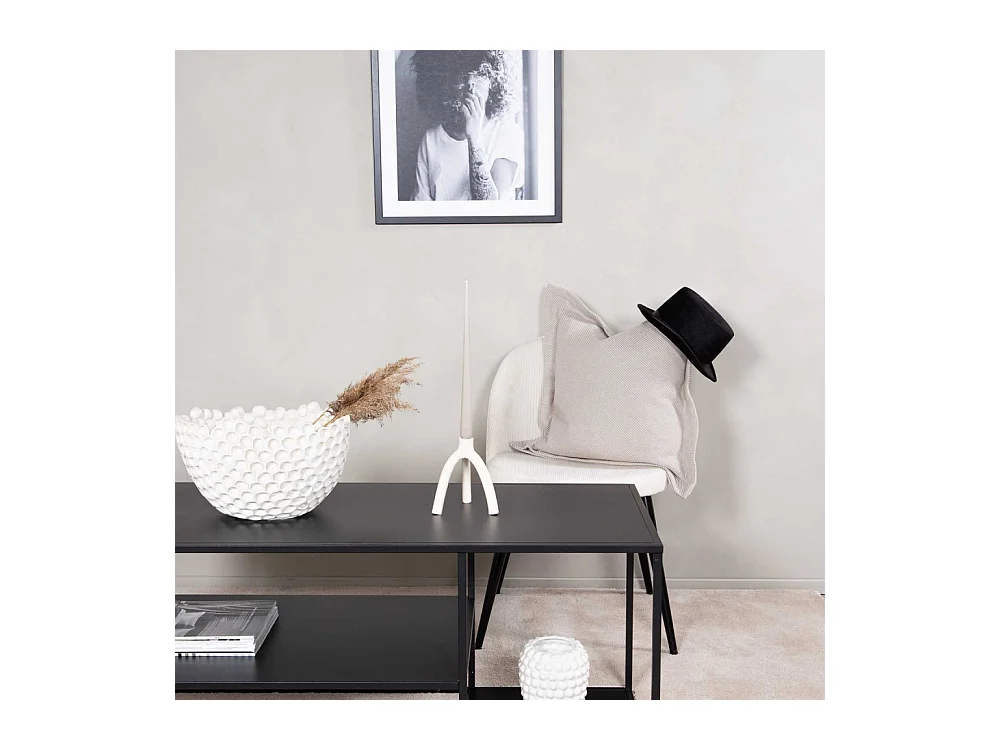 Table Basse Avec Étagères "Staal" 120cm Noir