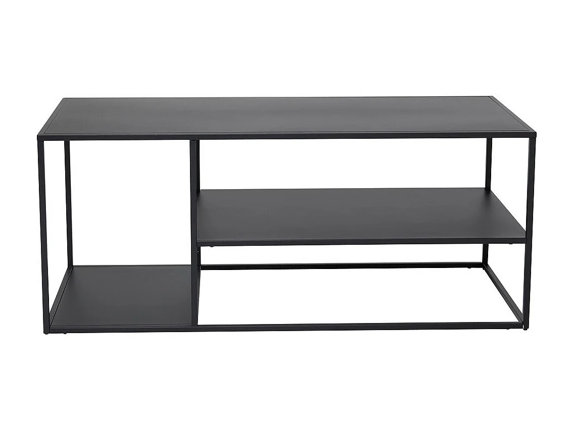 Table Basse Avec Étagères "Staal" 120cm Noir