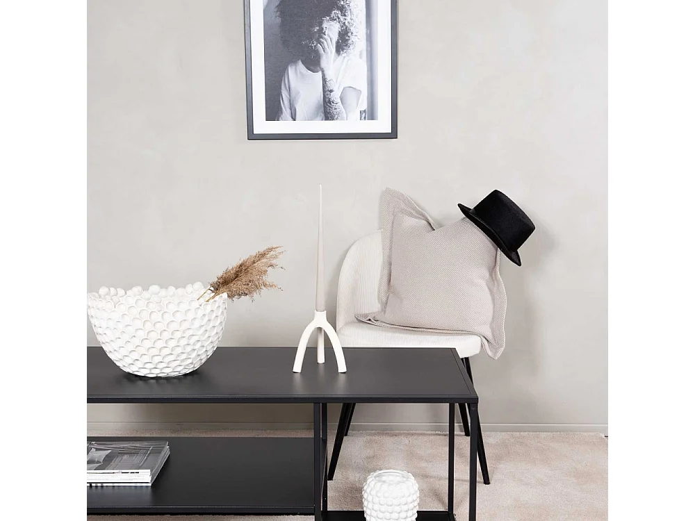 Table Basse Avec Étagères "Staal" 120cm Noir