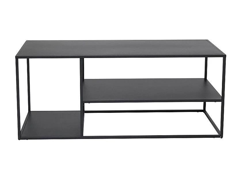 Staal  bijzettafel met plank 120x50 cm zwart.