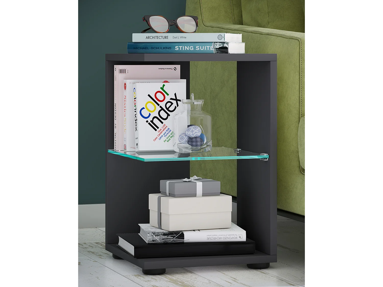 Side table & coffee table Elani Anthracite H. 45 x W. 30 x D. 30 cm