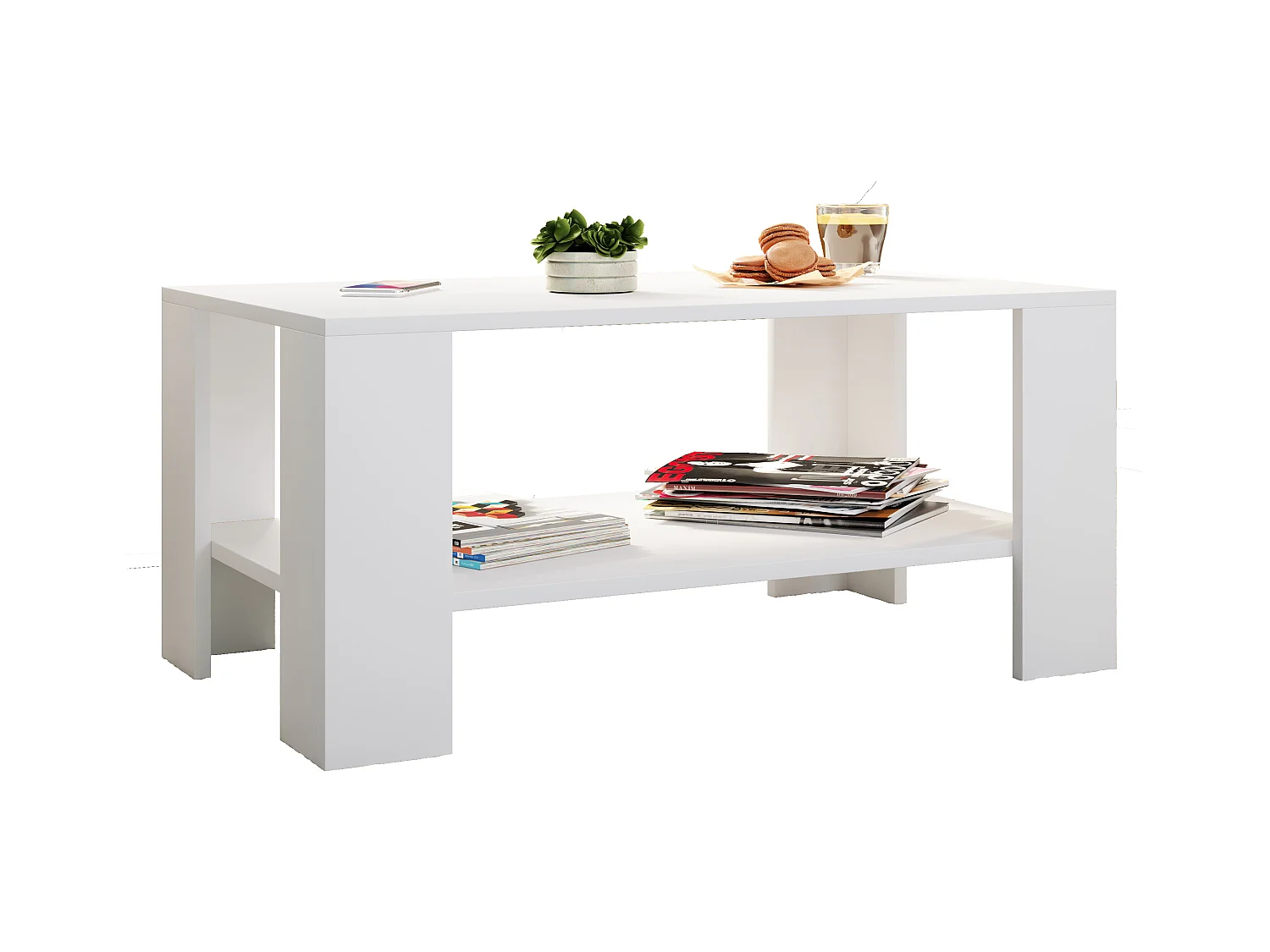 Side table & coffee table Dalus White H. 41 x W. 90 x D. 53 cm