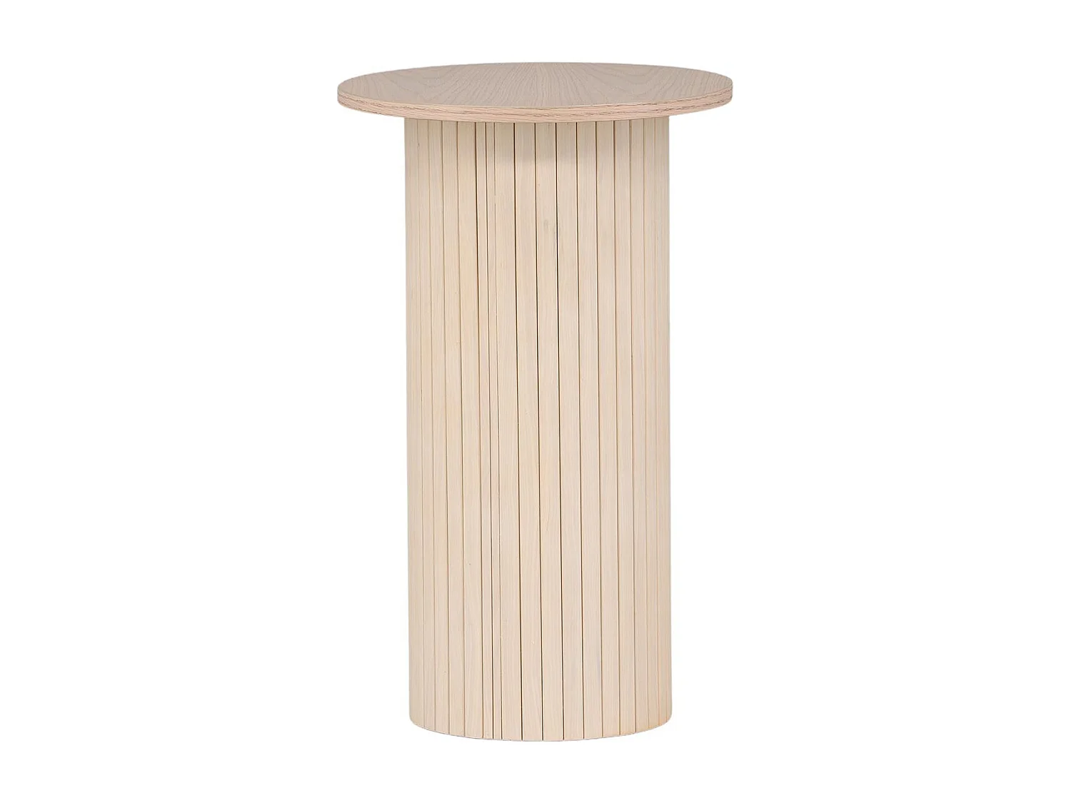 Table d'Appoint Design Nervuré "Bianca" 65cm Naturel