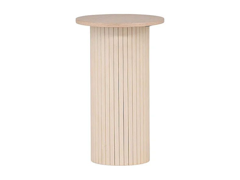Table d'Appoint Design Nervuré "Bianca" 65cm Naturel