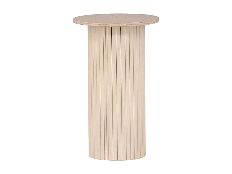 Table d'Appoint Design Nervuré "Bianca" 65cm Naturel