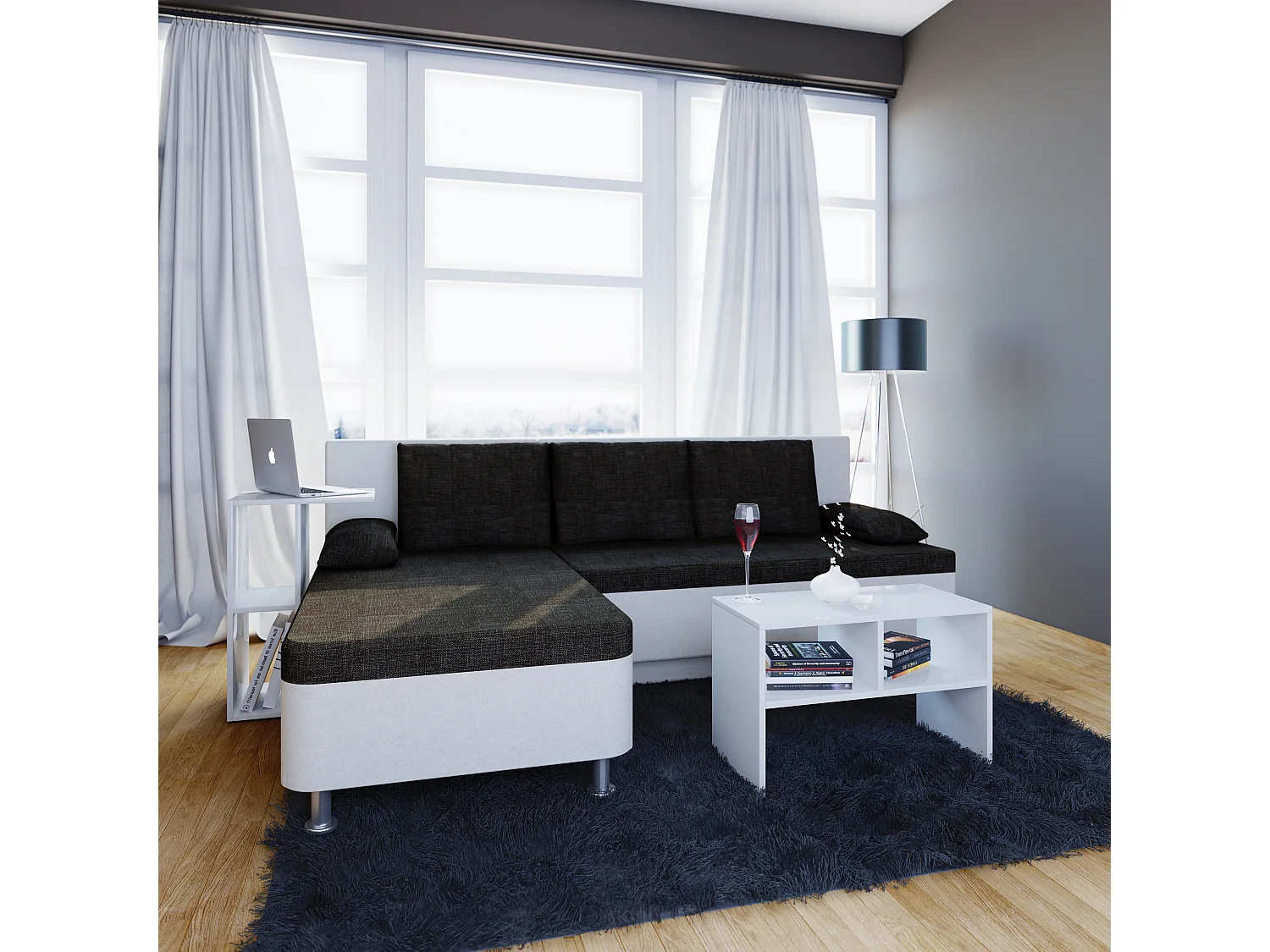 Side table & coffee table Nachto White H. 63 x W. 40 x D. 30 cm