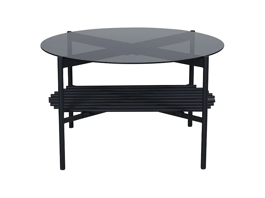 Table Basse en Verre "Von Staf" 80cm Noir