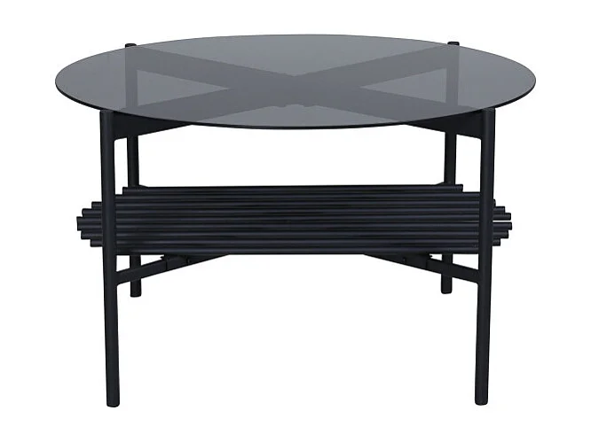 Table Basse en Verre "Von Staf" 80cm Noir