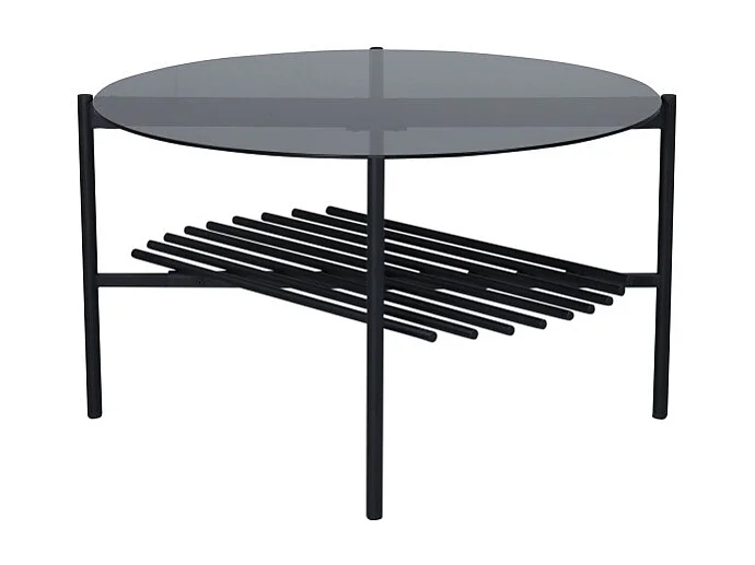 Table Basse en Verre "Von Staf" 80cm Noir