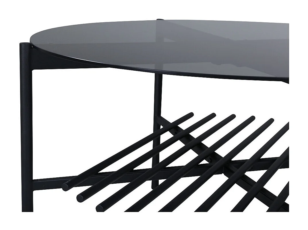 Table Basse en Verre "Von Staf" 80cm Noir