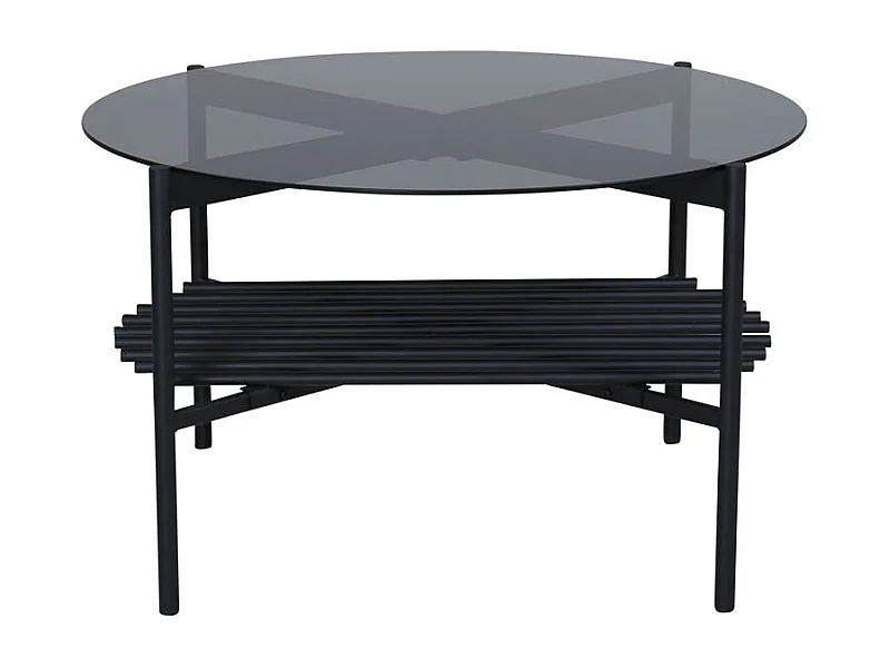 Table Basse en Verre "Von Staf" 80cm Noir