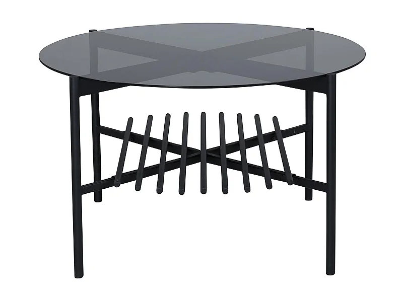 Table Basse en Verre "Von Staf" 80cm Noir