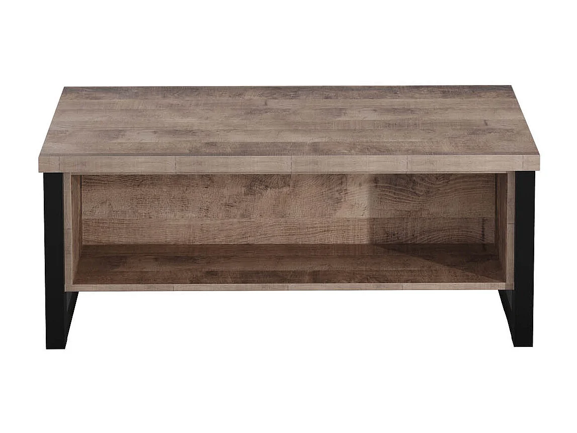 Emile table basse 2 tablettes, chêne décor.