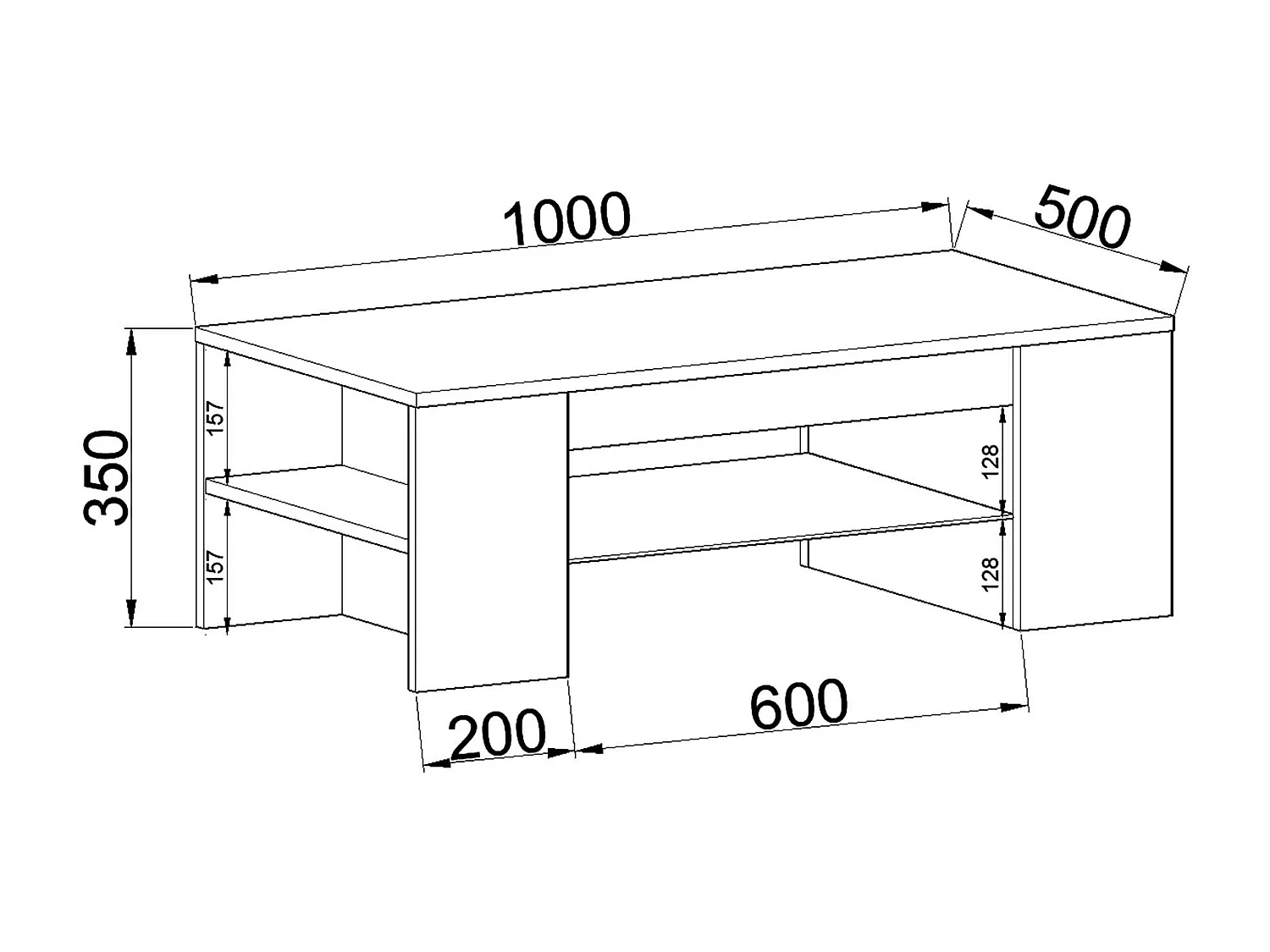 Holz Sofatisch Couchtisch Schublade Glas Tunas