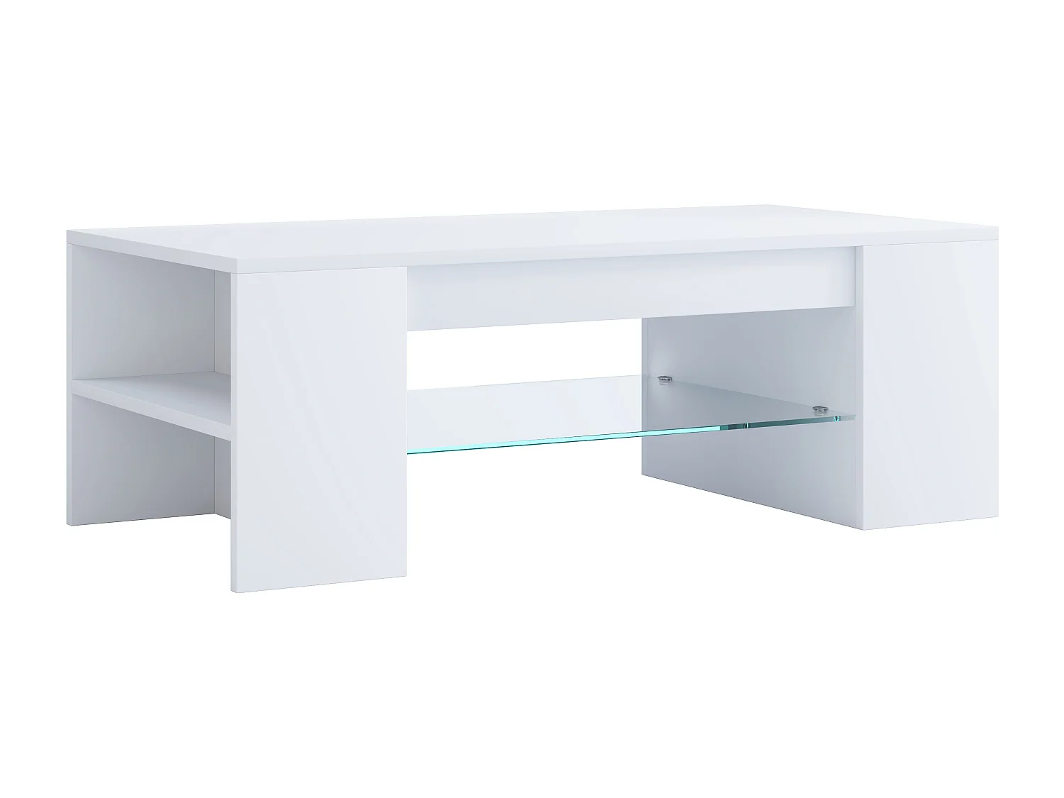 Holz Sofatisch Couchtisch Schublade Glas Tunas