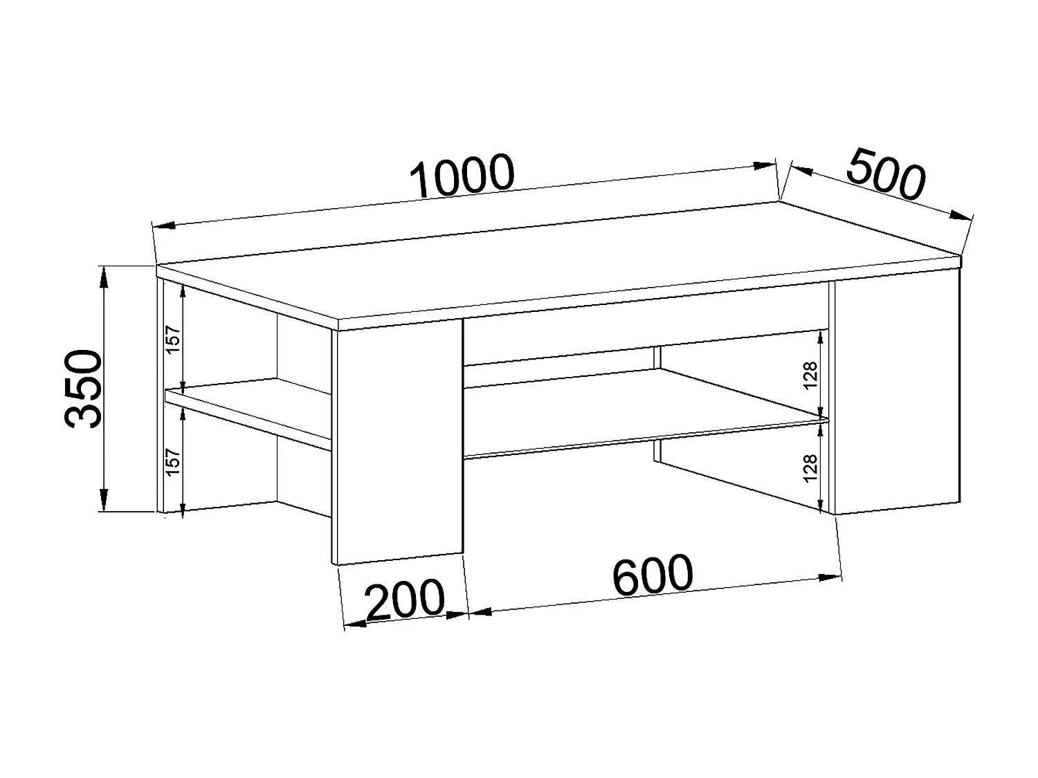 Holz Sofatisch Couchtisch Schublade Glas Tunas