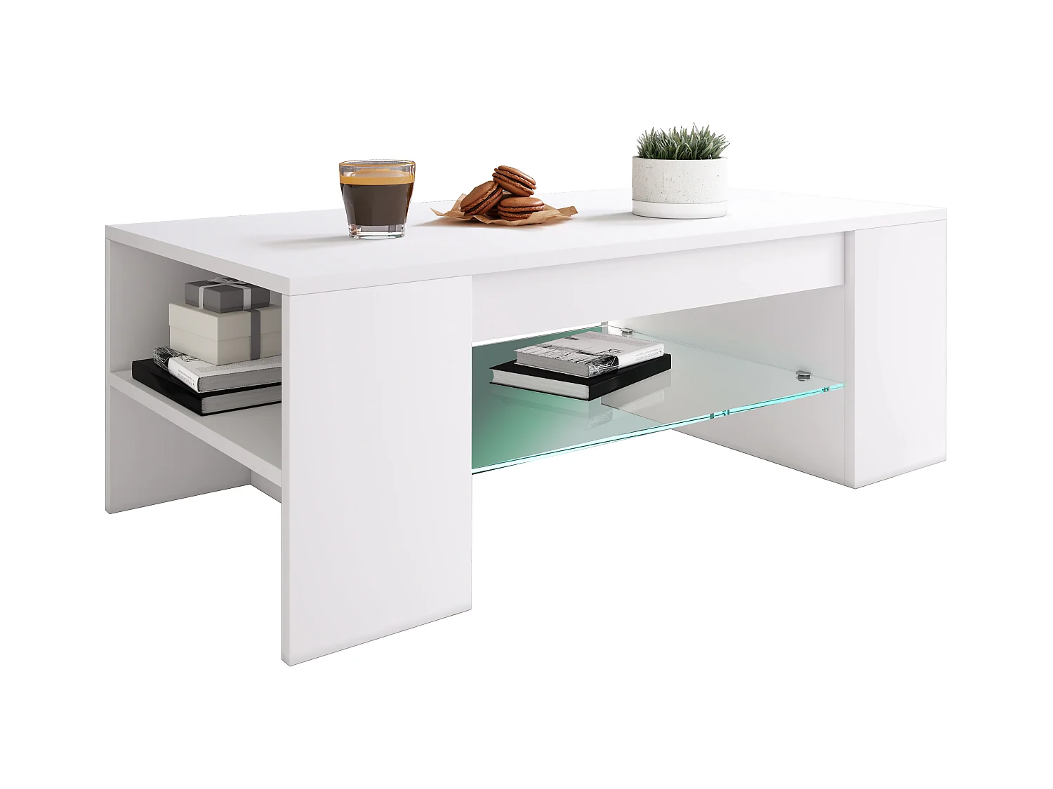 Side table & coffee table Tunas White H. 35 x W. 100 x D. 50 cm