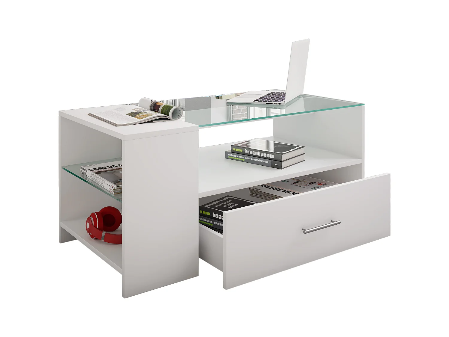 Side table & coffee table Tindala White H. 45 x W. 100 x D. 50 cm