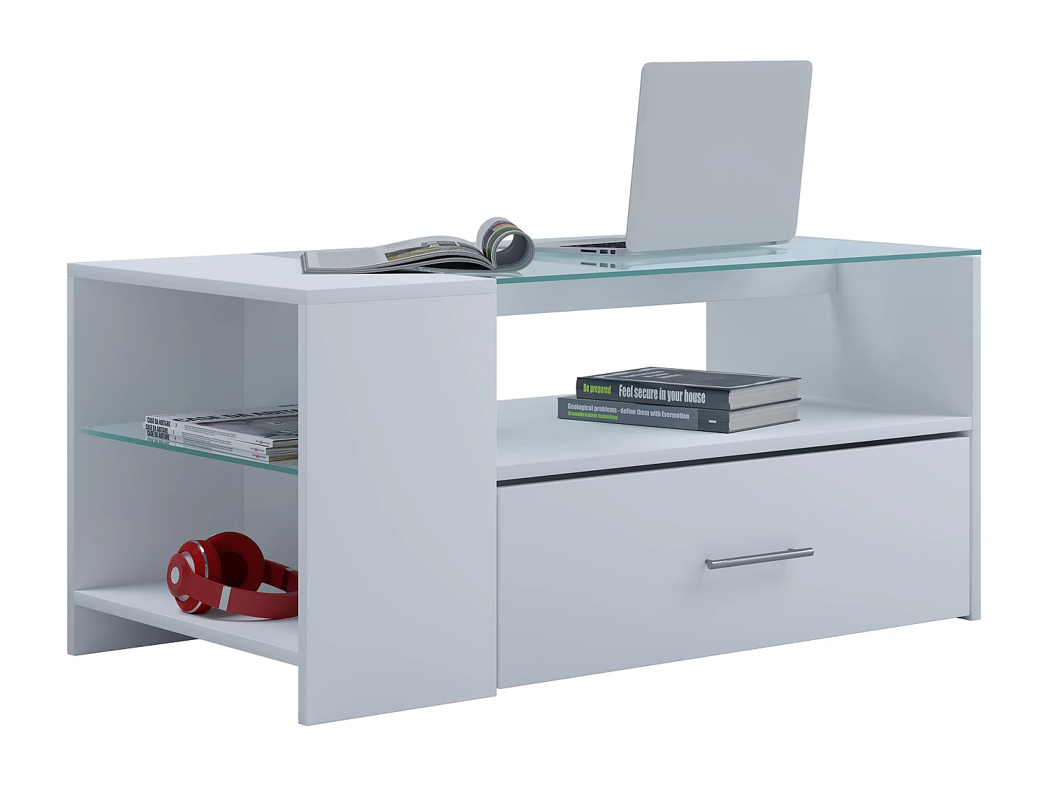 Side table & coffee table Tindala White H. 45 x W. 100 x D. 50 cm