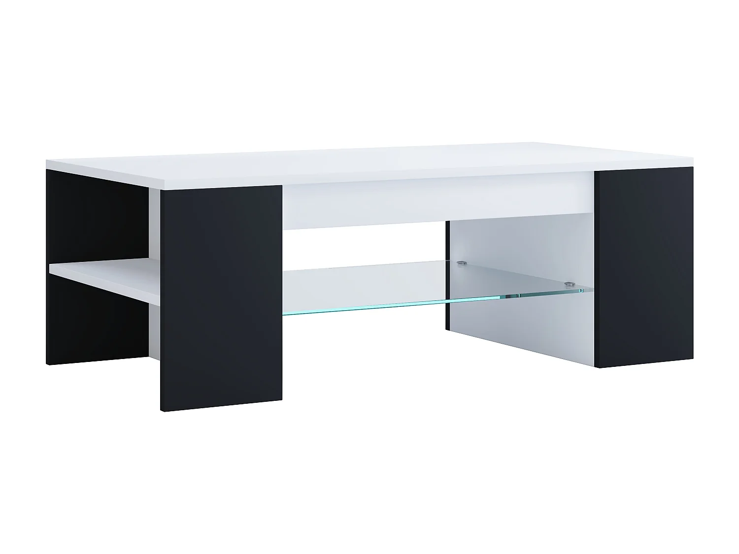 Mesa lateral & mesa de café Tunas Branco/Preto A. 35 x L. 100 x P. 50 cm