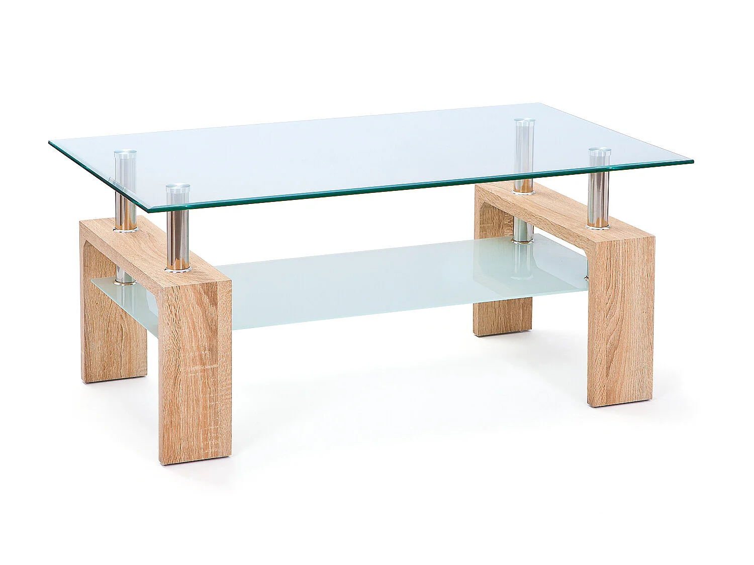 Loase Table basse, 1 tablette de rangement, imitation chêne Sonoma.