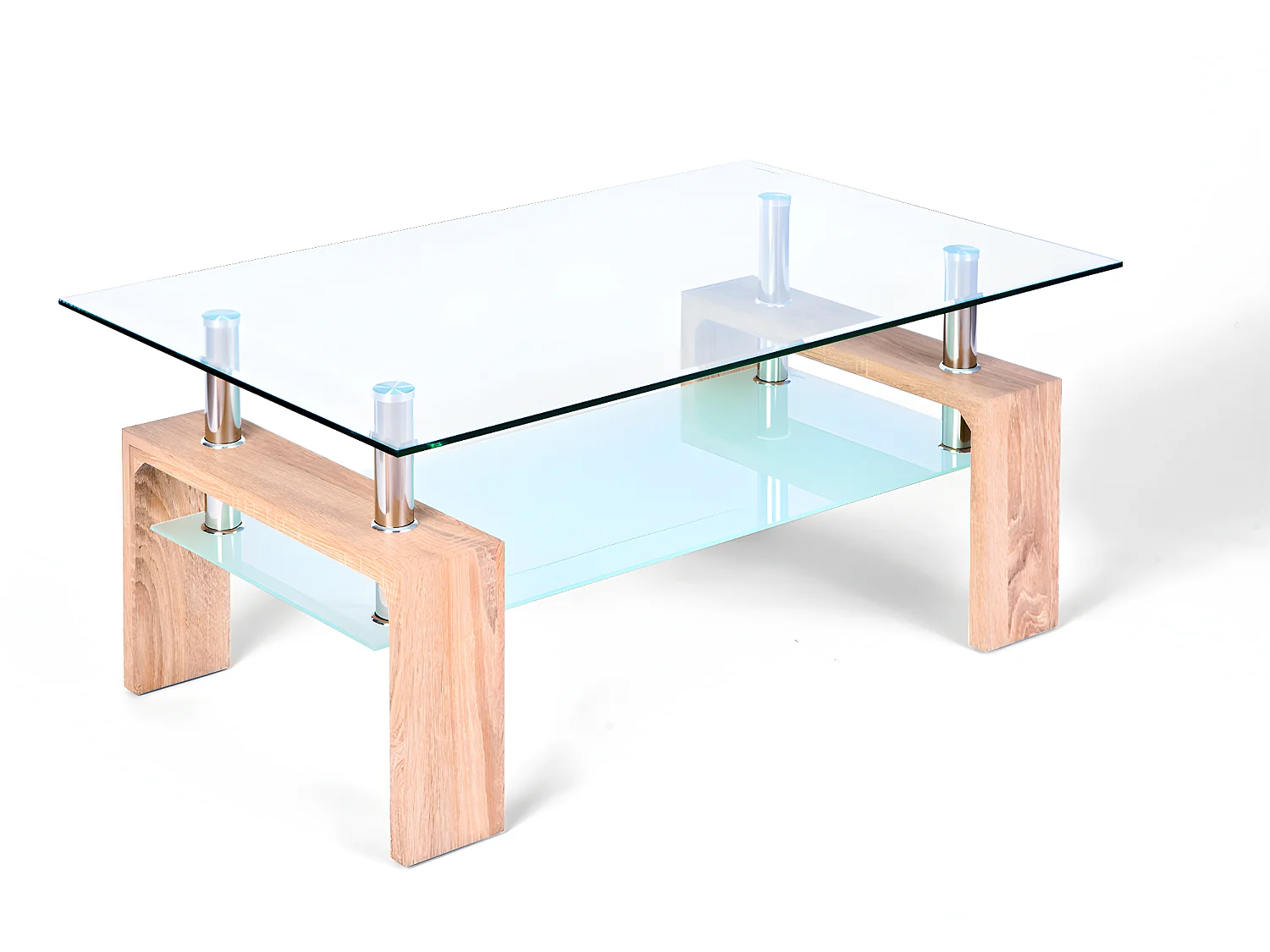 Loase Table basse, 1 tablette de rangement, imitation chêne Sonoma.