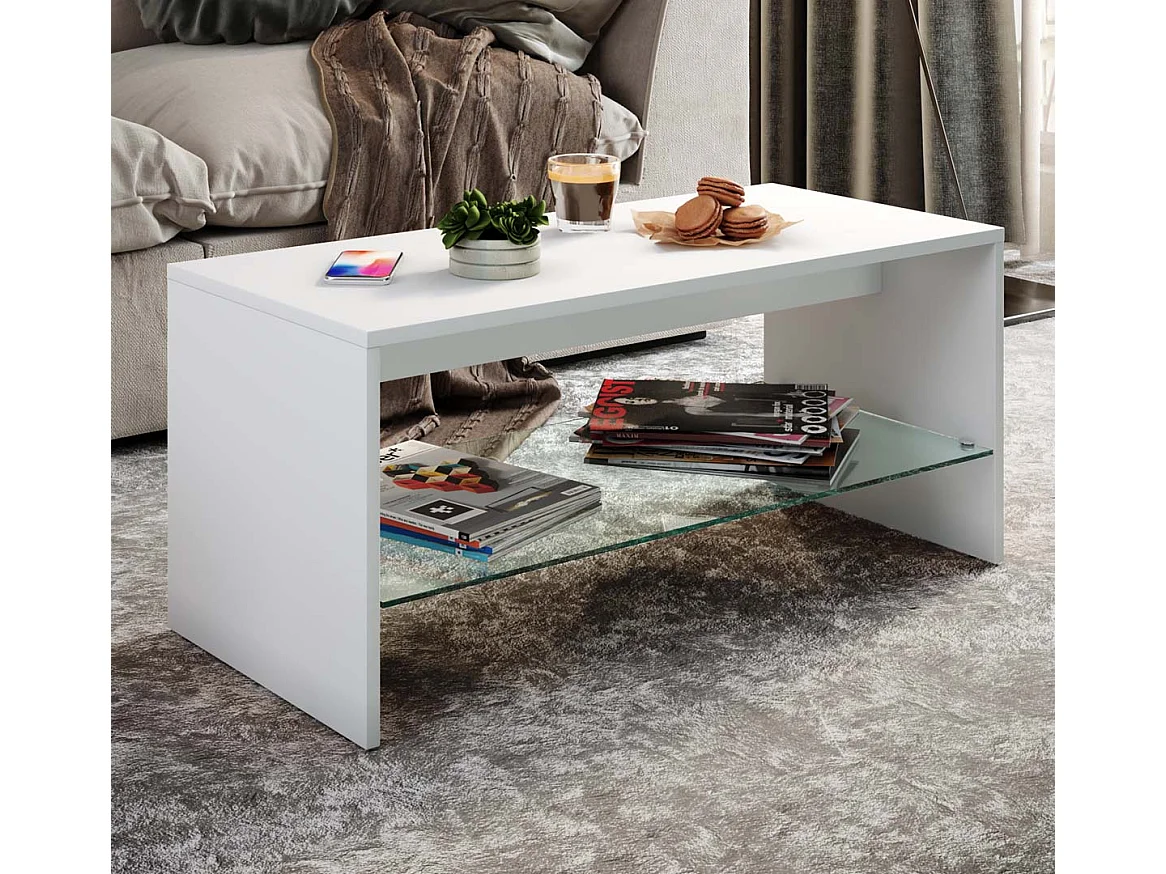 Mesa lateral & mesa de café Wisal Branco A. 40 x L. 90 x P. 40 cm