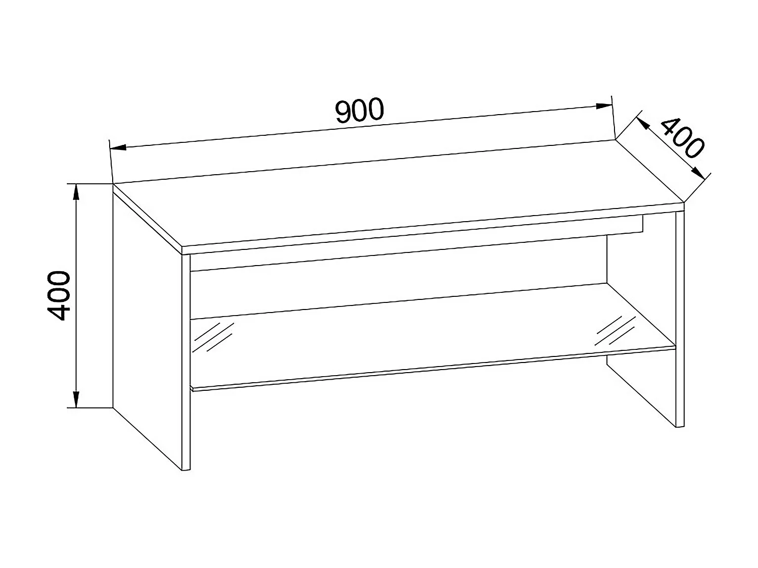 Mesa lateral & mesa de café Wisal Branco A. 40 x L. 90 x P. 40 cm