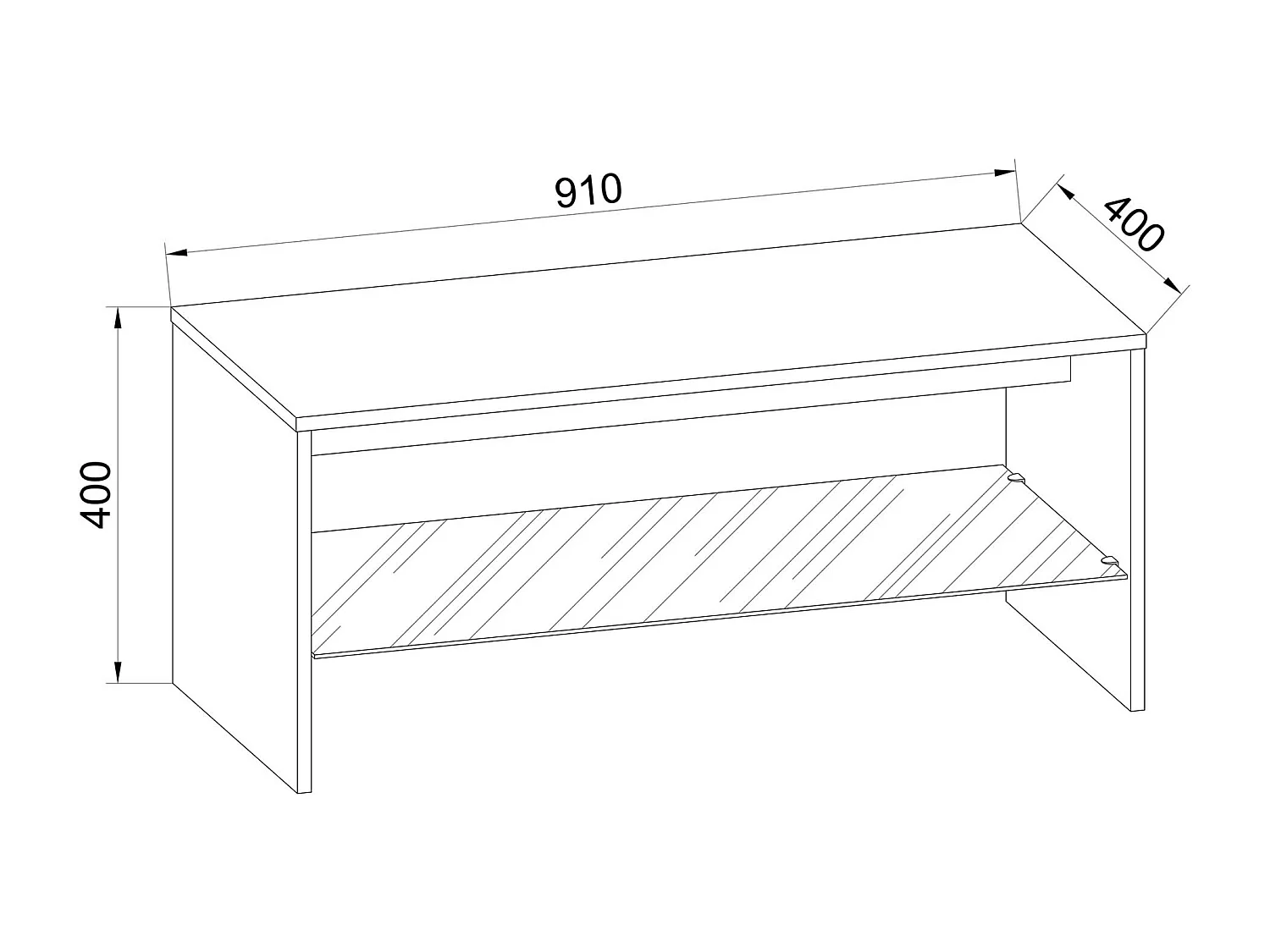 Side table & coffee table Wisal White H. 40 x W. 90 x D. 40 cm