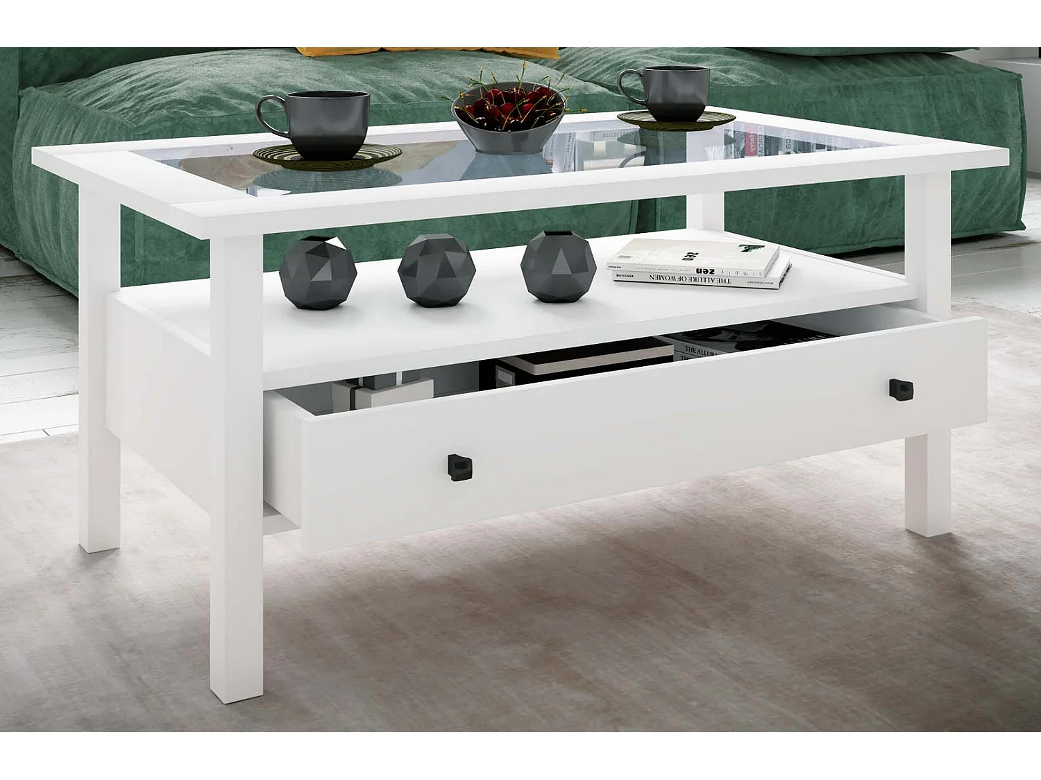 Side table & coffee table Lingis White H. 42 x W. 90 x D. 54 cm
