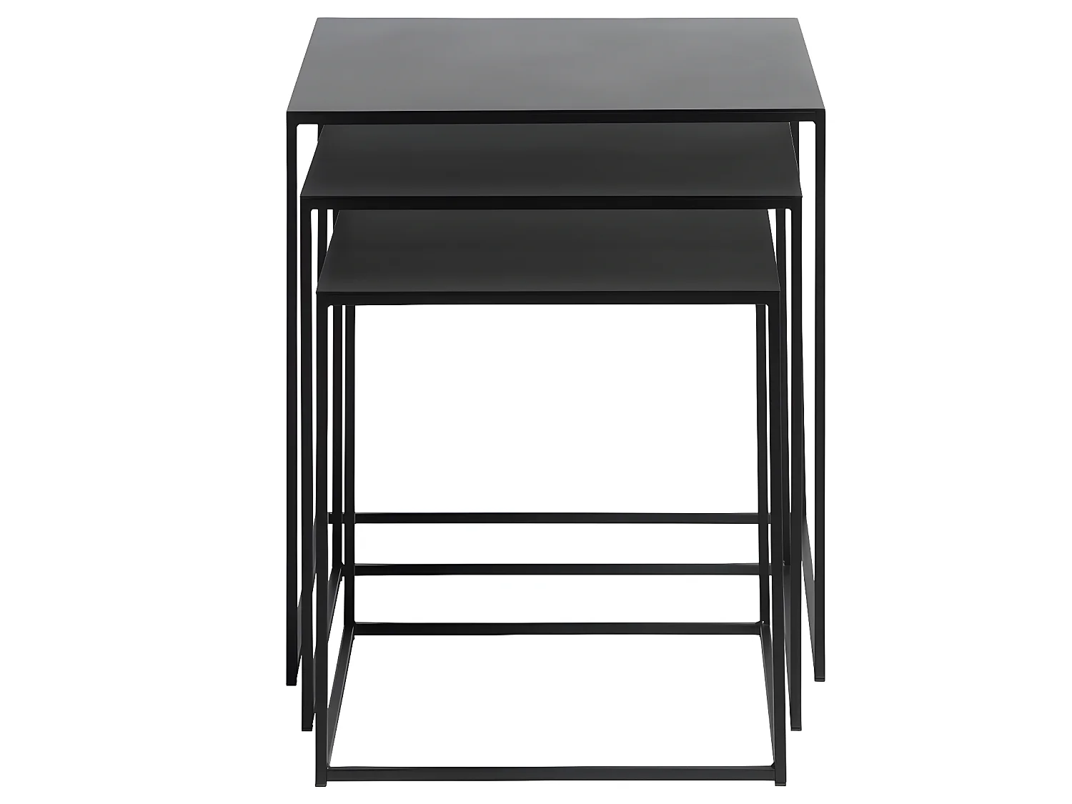 Pebble Couchtisch Einschubtische-Set 3-tlg. schwarz.