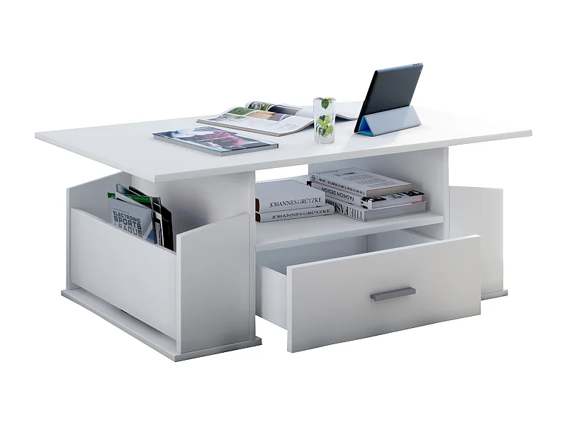 Side table & coffee table Junata White H. 44 x W. 110 x D. 52 cm