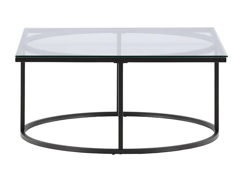 Skanör Couchtisch 90x90cm schwarz, Glas.