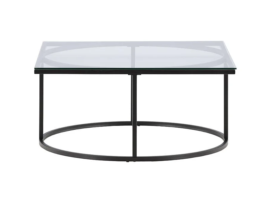 Skanör salontafel 90x90cm zwart, glas.