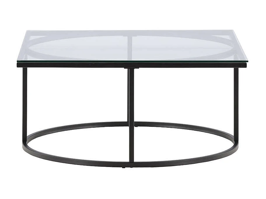 Table Basse Design en Verre "Skanor" 90cm Noir
