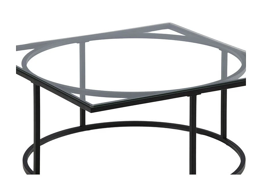 Table Basse Design en Verre "Skanor" 90cm Noir
