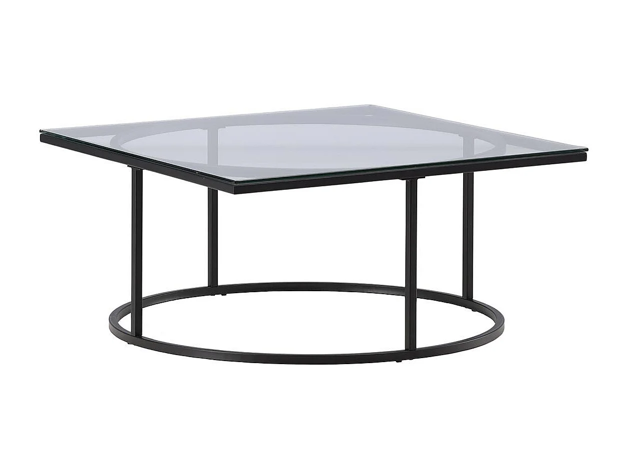 Skanör salontafel 90x90cm zwart, glas.