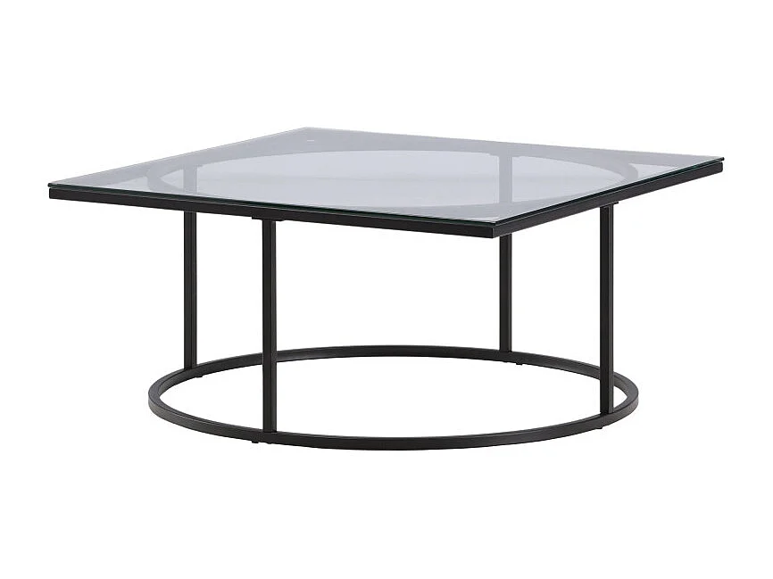 Skanör salontafel 90x90cm zwart, glas.
