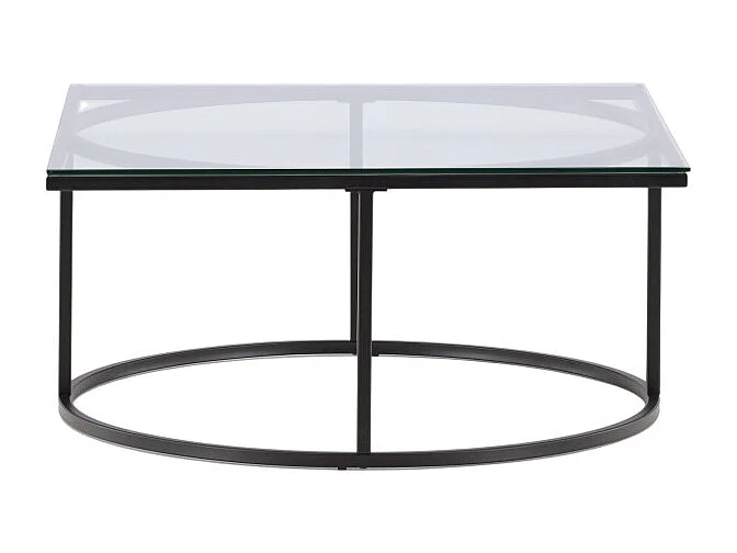 Skanör salontafel 90x90cm zwart, glas.