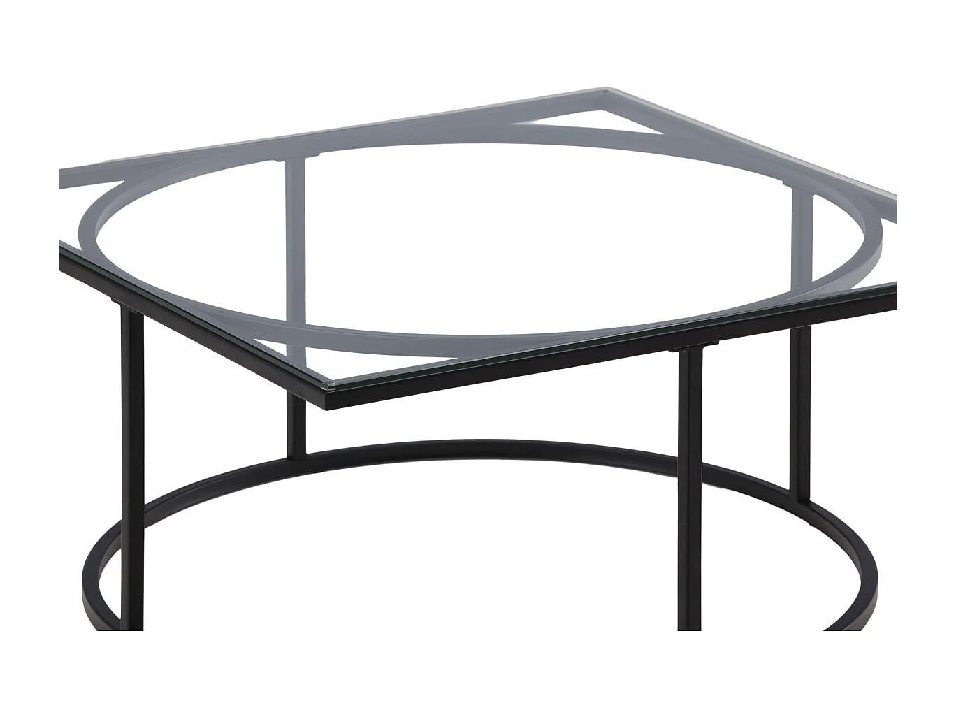 Skanör salontafel 90x90cm zwart, glas.