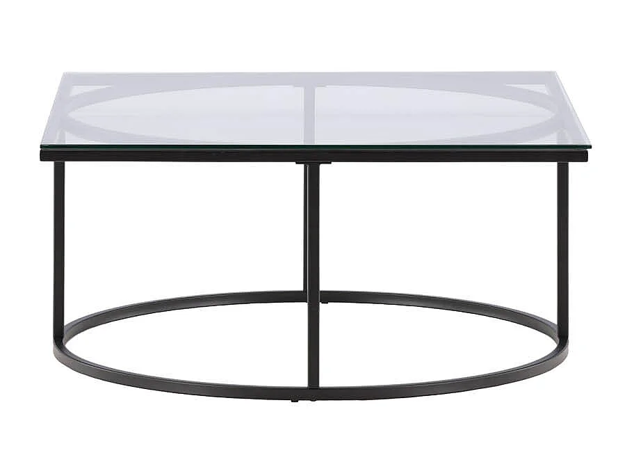 Skanör salontafel 90x90cm zwart, glas.