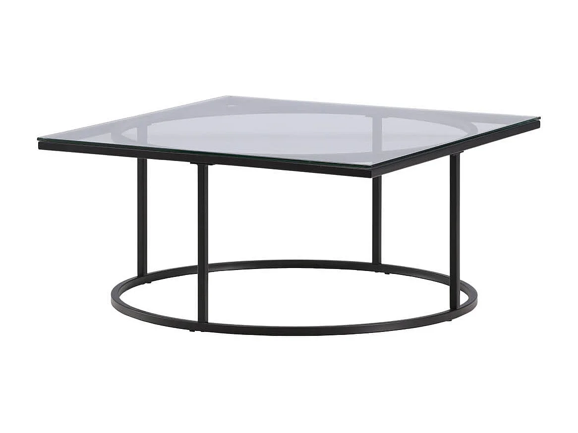 Skanör salontafel 90x90cm zwart, glas.
